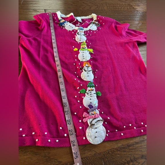 Berek Christmas Pink Snowman Cardigan‎